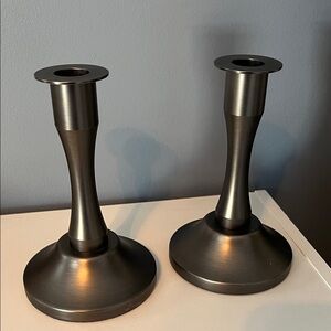 IKEA Pewter Color Candle Sticks
